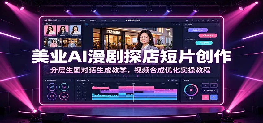 美业AI漫剧探店短片创作：分层生图对话生成教学，视频合成优化实操教程