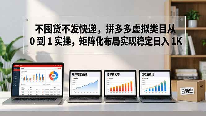 （17989期）不囤货不发快递，拼多多虚拟类目从 0 到 1 实操，矩阵化布局实现稳定日入 1K
