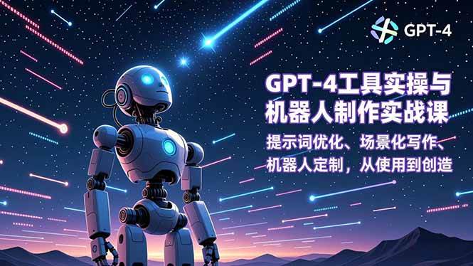 (16837期)GPT-4工具实操与机器人制作实战课:提示词优化、场景化写作、机器人定制,从使用到创造