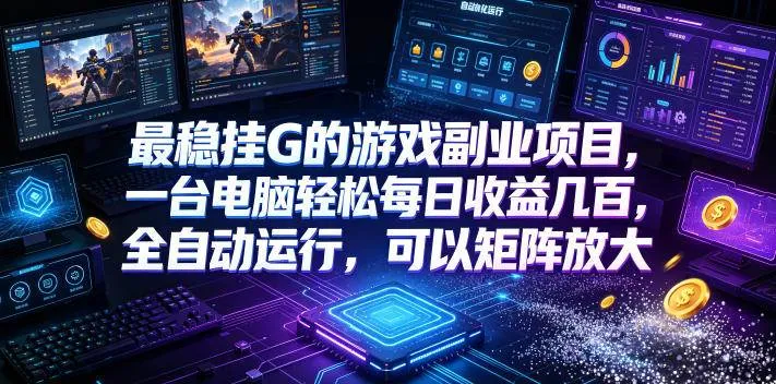 (19161期)低成本网游挂机项目,单号保底日入100左右,可矩阵放大!合法合规!