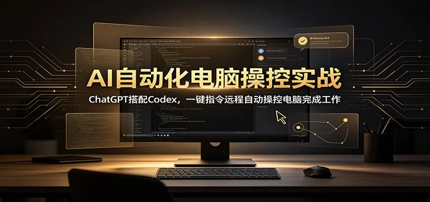 AI自动化电脑操控实战：ChatGPT搭配Codex，一键指令远程自动操控电脑完成工作
