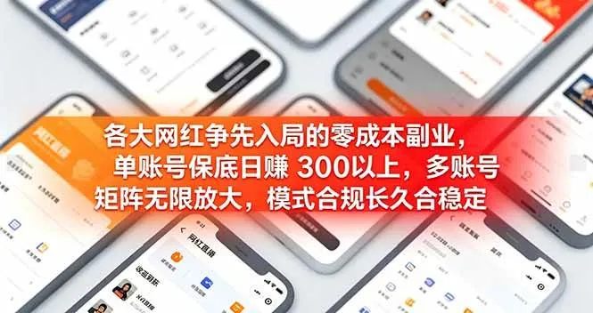 （19092期）各大网红争先入局的零成本副业，单账号日赚 300 以上，多号矩阵可放大，模式合规长久稳定！
