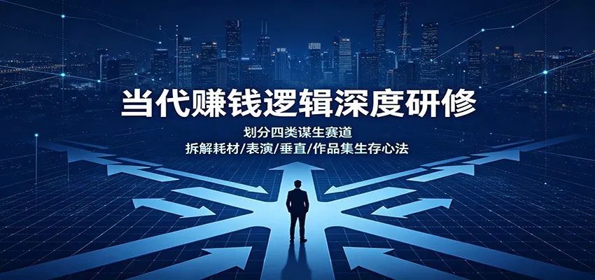当代赚钱逻辑深度研修:划分四类谋生赛道,拆解耗材/表演/垂直/作品集生存心法