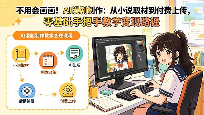 (18439期)不用会画画!AI漫剧制作:从小说取材到付费上传,零基础手把手教学变现路径 (18439期)不用会画画!AI漫剧制作:从小说取材到付费上传,零基础手把手教学变现路径