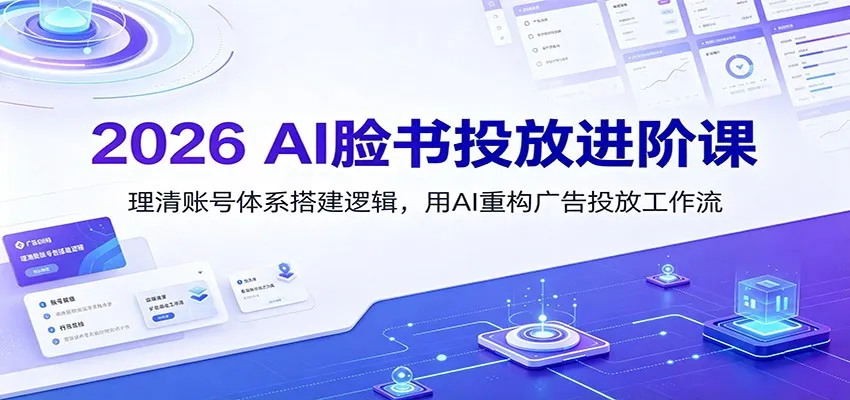 2026 AI脸书投放进阶课：理清账号体系搭建逻辑，用AI重构广告投放工作流（更新）