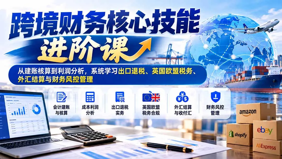 跨境财务核心技能进阶课：从建账核算到利润分析，系统学习出口退税、英国欧盟税务、外汇结算与财务风控管理 1