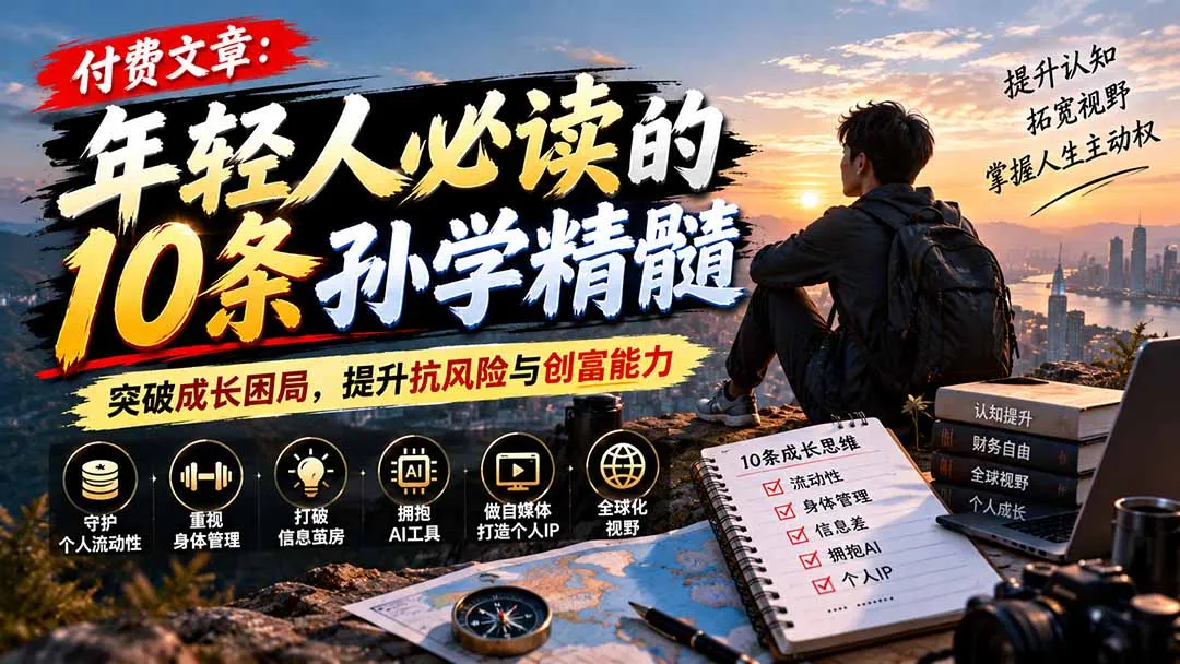 付费文章：年轻人必读的10条孙学精髓，突破成长困局，提升抗风险与创富能力